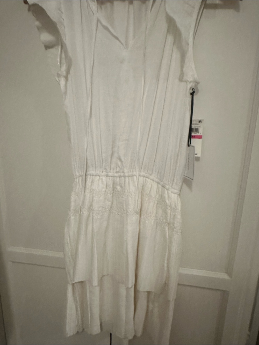 1. State White Tiered V-Neck Mini Dress